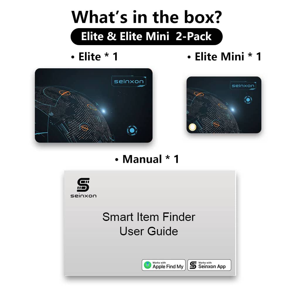 What-is-in-box-Seinxon-Wallet-Finder-Elite-and-Key-Finder-Elite-Mini-2Pack